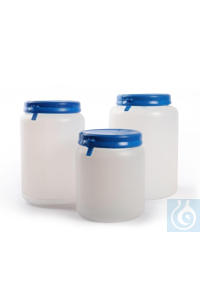 Potten met drukdeksel 1000 ml, HDPE, verzegelbare dop, Ø 110 x H 130, opening 86 Potten met...